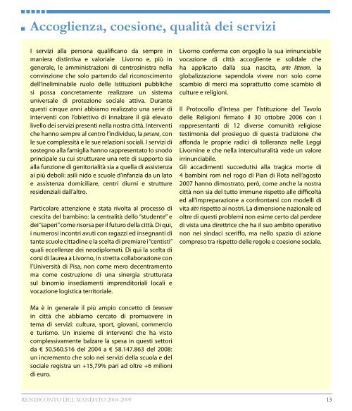 2004-2009 Cinque anni per il futuro di tutti noi - Prospettive livornesi