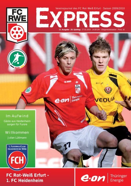 FC Rot-WeiÃŸ Erfurt - 1. FC Heidenheim - FC Rot-Weiss Erfurt e.V.