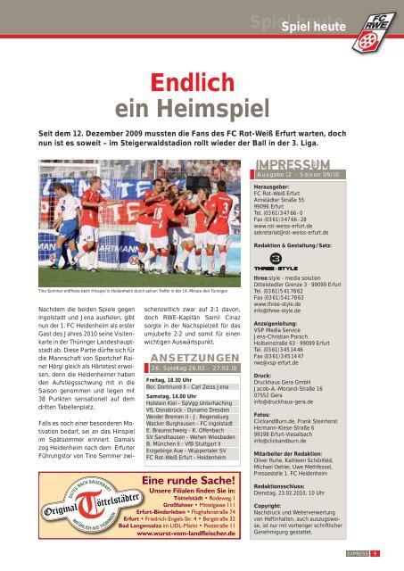 FC Rot-WeiÃŸ Erfurt - 1. FC Heidenheim - FC Rot-Weiss Erfurt e.V.