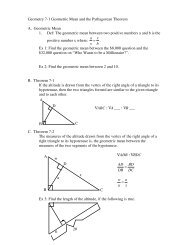 Geometry 7-1 Geometric Mean and the Pythagorean Theorem A ...