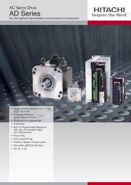 Hitachi Servo Drives and Motor Data Sheet. - Softstart UK