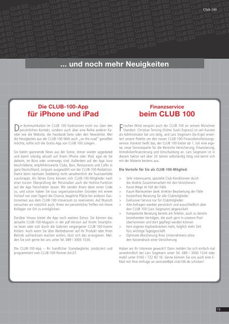CLUB 100 Magazin - PK Club 100