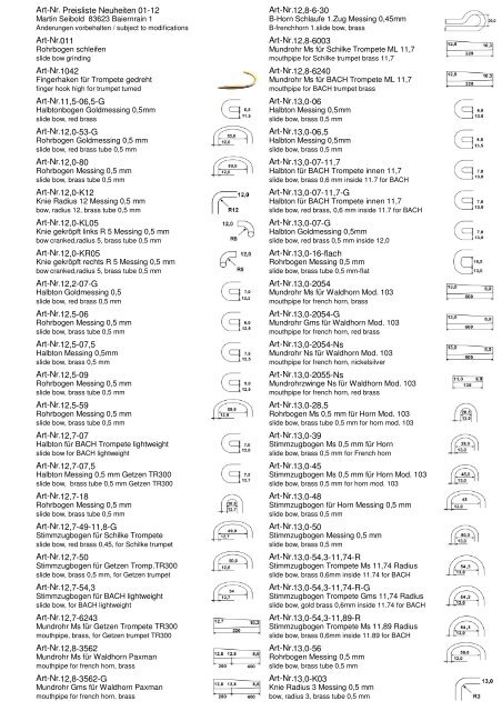 Art-Nr. Preisliste Neuheiten 01-12 Art-Nr.011 Art-Nr.1042 ... - Minibal
