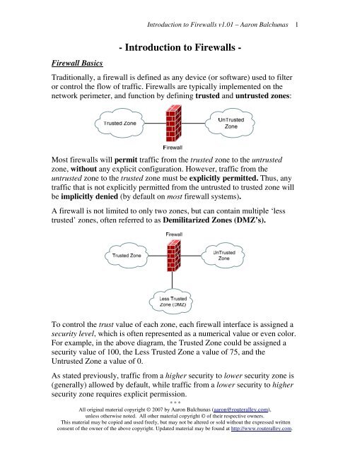 Introduction to Firewalls - Router Alley