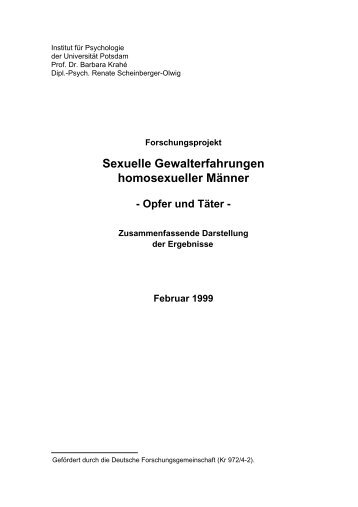 Sexuelle Gewalterfahrungen homosexueller MÃ¤nner - UniversitÃ¤t ...