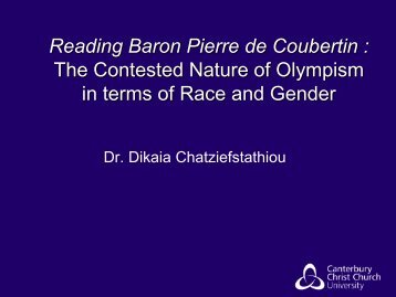 Reading Baron Pierre de Coubertin - Routledge Online Studies