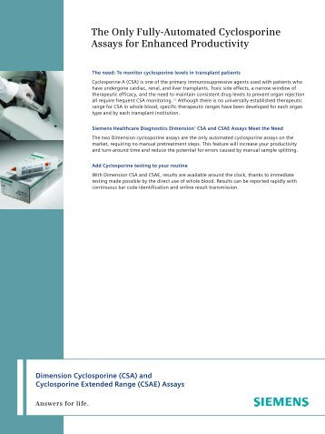 CSA/CSAE Assays - Download Spec Sheet 146kB - Siemens ...