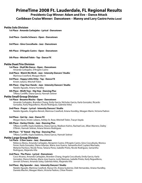 Ft. Lauderdale Web Results 08.pages - PrimeTime Dance Competition