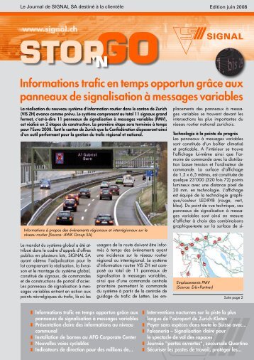 Informations trafic en temps opportun grÃ¢ce aux ... - Signal AG