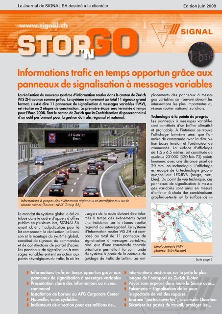 Informations trafic en temps opportun grÃ¢ce aux ... - Signal AG