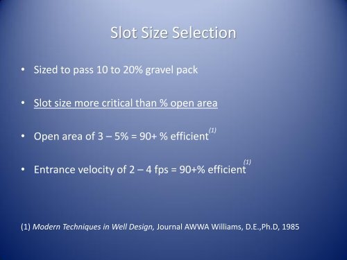 Designing Wells to Optimize Performance and Efficiency - ICWT