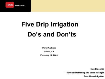 Five Drip Irrigation Do's and Don'ts - ICWT