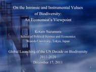 On the Intrinsic and Instrumental Values of Biodiversity - UNU-ISP