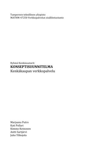 KONSEPTISUUNNITELMA KenkÃ¤kaupan verkkopalvelu - KÃ¤yttÃ¤jÃ¤n ...