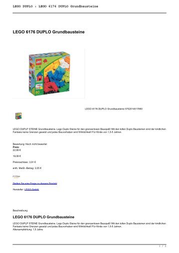LEGO DUPLO : LEGO 6176  DUPLO Grundbausteine