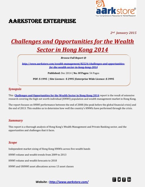 Aarkstore - Challenges and Opportunities for the Wealth Sector in Hong Kong 2014