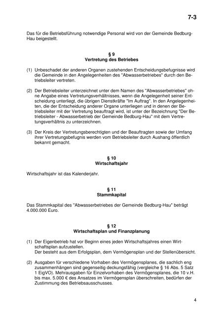 7-03 Wasserlieferungsvertrag mit der Stadt Kleve und 1 ...