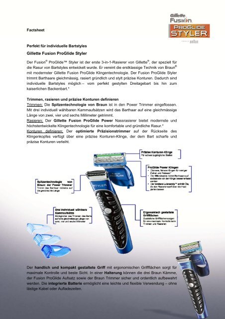 Factsheet: Gillette Fusion ProGlide Styler - by rp-press.com