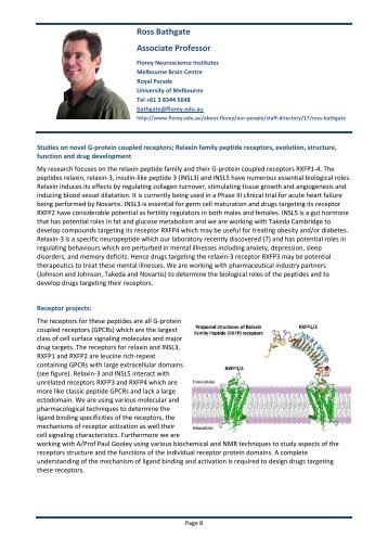 Ross Bathgate Associate Professor - Department of Biochemistry ...