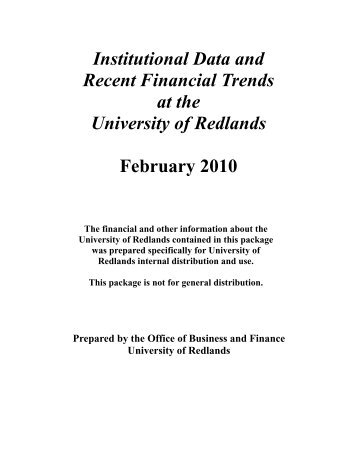 Institutional Data and Financial Trends Feb 2010.pub - University of ...