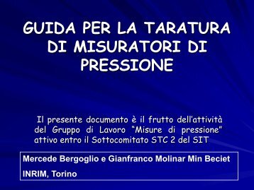 Taratura misuratori di pressione - Docente.unicas.it