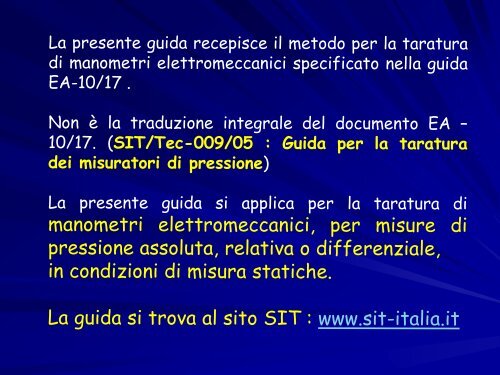 Taratura misuratori di pressione - Docente.unicas.it