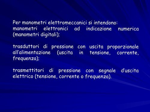 Taratura misuratori di pressione - Docente.unicas.it