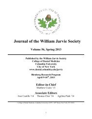 Jarvie Journal - College of Dental Medicine - Columbia University