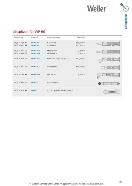 Katalog Weller Löttechnik und Entlöttechnik - PK Elektronik