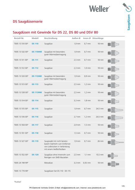 Katalog Weller Löttechnik und Entlöttechnik - PK Elektronik