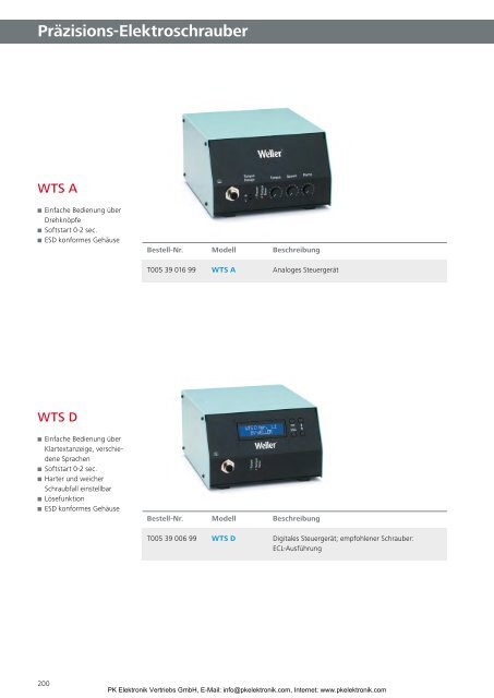 Katalog Weller Löttechnik und Entlöttechnik - PK Elektronik