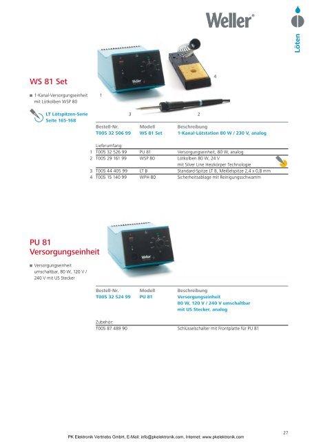 Katalog Weller Löttechnik und Entlöttechnik - PK Elektronik