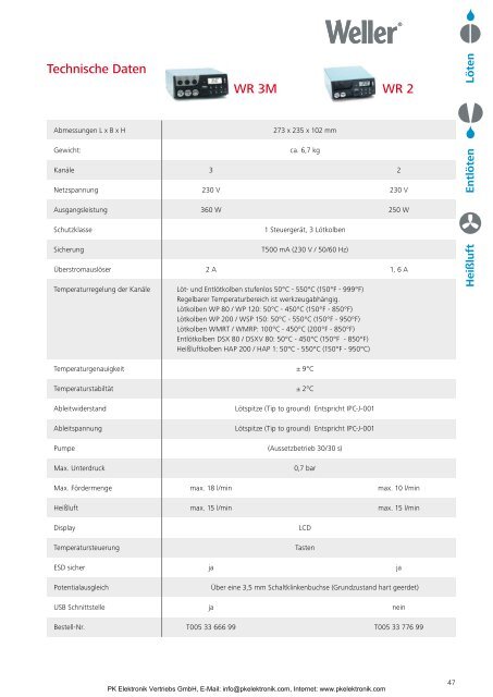 Katalog Weller Löttechnik und Entlöttechnik - PK Elektronik