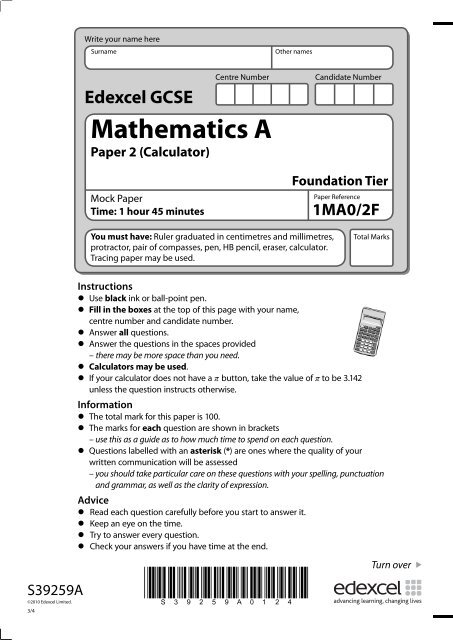 Edexcel Gcse Mathematics Linear 1ma0 Pie Charts Answers