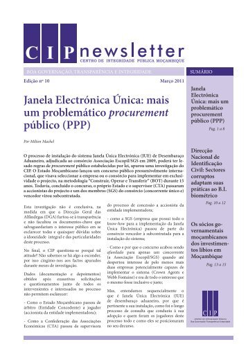 Janela ElectrÃ³nica Ãnica: mais um problemÃ¡tico procurement ... - CIP