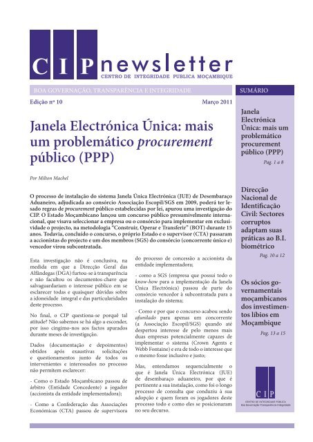 Janela ElectrÃ³nica Ãnica: mais um problemÃ¡tico procurement ... - CIP