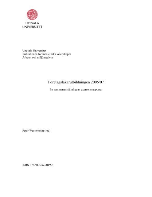 FÃ¶retagslÃ¤karutbildningen 2006/07 - Arbets- och miljÃ¶medicin ...