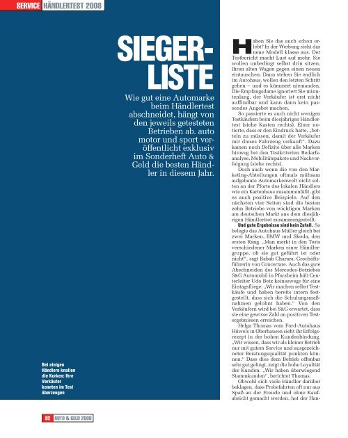 SIEGER- LISTE - Autohaus Rosier