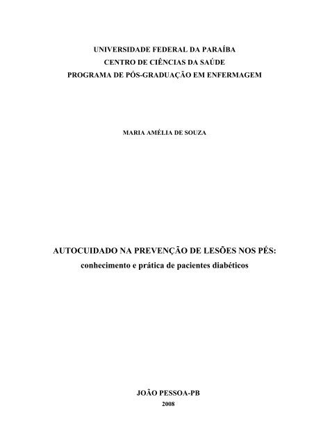 Ler DissertaÃ§Ã£o - CCS - Universidade Federal da ParaÃ­ba