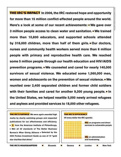 International Rescue Committee 2006 Annual Report