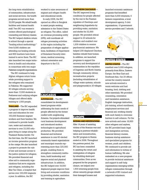 International Rescue Committee 2006 Annual Report