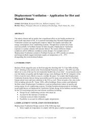 Displacement Ventilation – Application for Hot and Humid Climate