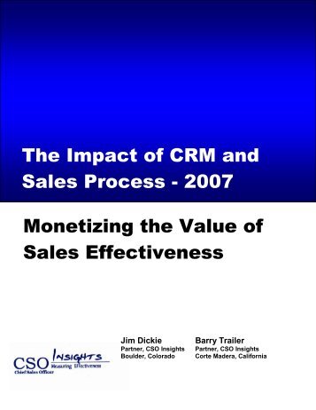 The Impact of CRM and Sales Process - 2007 - Salesforce.com