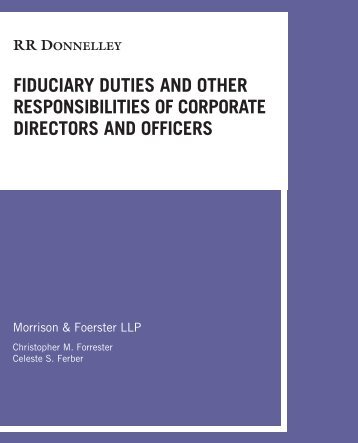 Fiduciary Duties and Other Responsibilities of ... - RR Donnelley