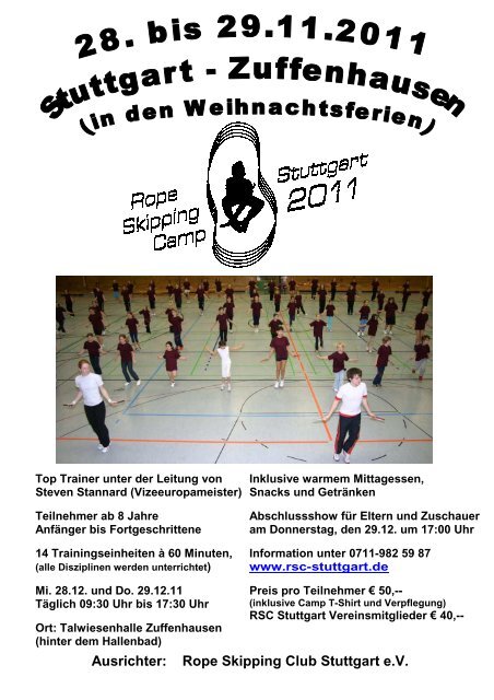 Flyer und Anmeldeformular - Rope Skipping Club Stuttgart eV