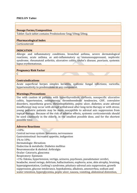 Prelon Tablet Lomus Pharmaceuticals Pvt Ltd