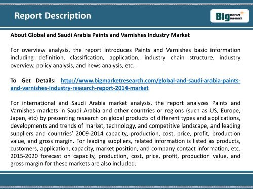 Global and Saudi Arabia Paints and Varnishes Industry Market Research Report,Forecast,Trends 2014