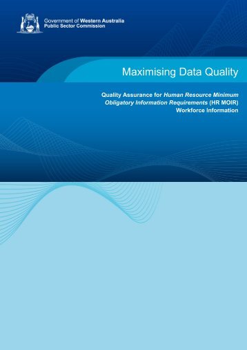 HR MOIR - Maximising Data Quality - Public Sector Commission