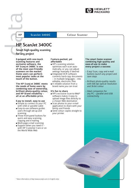 dataHP ScanJet 3400C - Alsys Data