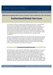 Business Process Outsourcing - Sutherland Global Services